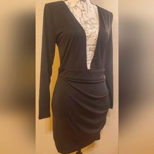 BRAND NEW Black Longsleeve Backless Mini-Dress
